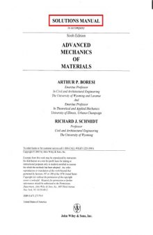 Advanced Mechanics of Materials 6th edition Solution Manual