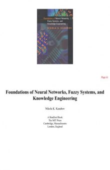 Foundations of neural networks, fuzzy systems, and knowledge engineering