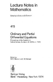 Ordinary And Partial Differential Equations