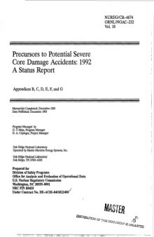 Precursors to potential severe core damage accidents : a status report