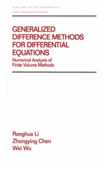 Generalized difference methods for differential equations numerical analysis of finite volume methods