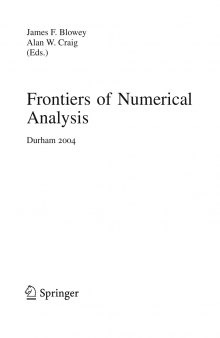 Frontiers of Numerical Analysis 