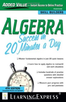 Algebra Success in 20 Minutes a Day