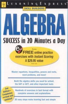 Algebra Success in 20 Minutes a Day