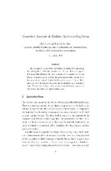 Numerical Analysis Of Turbine Blade Cooling Ducts