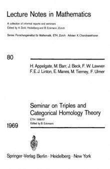 Seminar on Triples and Categorical Homology Theory