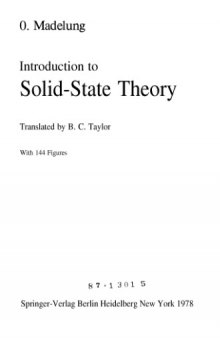 Introduction to Solid-State Theory (Springer Series in Solid-State Sciences)