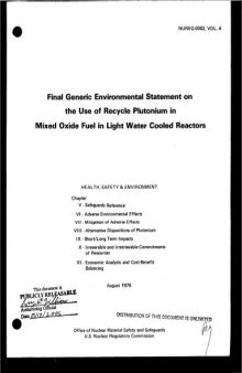 Use of Recycle Pu in Mixed-Oxide Fuel [LWRs] Vol 4 (environmental)