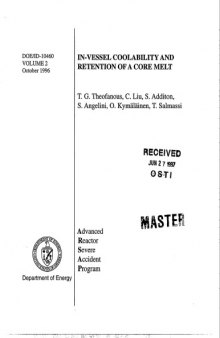 In-Vessel Coolability, Retention of a Core Melt Vol 2