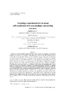 Analyzing a randomized trial on breast self-examination with noncompliance and missing outcomes