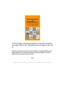 Diccionario del desarrollo: una guía del conocimiento como poder