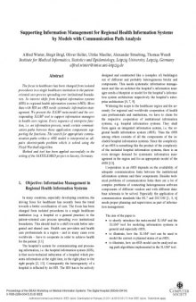 Supporting Information Management for Regional Health Information Systems by Models with Communication Path Analysis