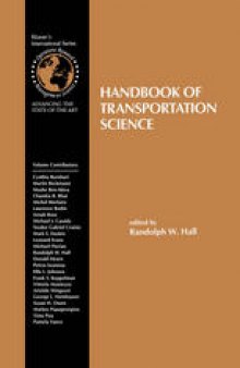 Handbook of Transportation Science