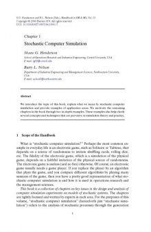 Handbooks in Operations Research and Management Science: Simulation