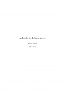 An Introduction To Linear Algebra