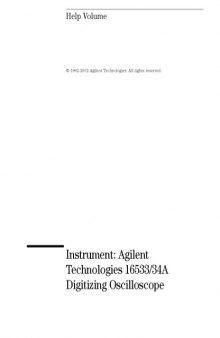 Agilent 16533A, 16534A Digitizing Oscilloscope (help volume)