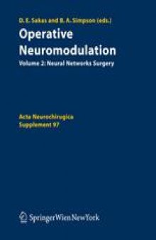 Operative Neuromodulation: Volume 2: Neural Networks Surgery