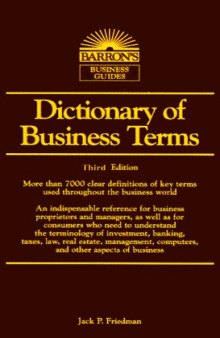 Dictionary of Business Terms (Barron's Business Guides)