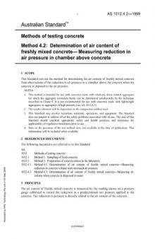 Methods of testing concrete: Determination of air content of freshly mixed concrete - measuring reduction in air pressure in chamber above concrete