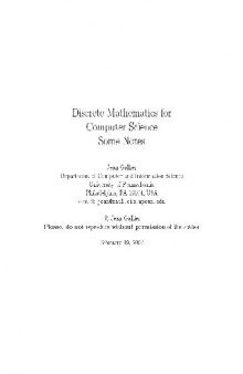 Discrete Mathematics for Computer Science Some Notes