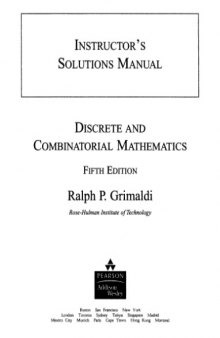 Discrete and combinatorial mathematics. Solutions manual
