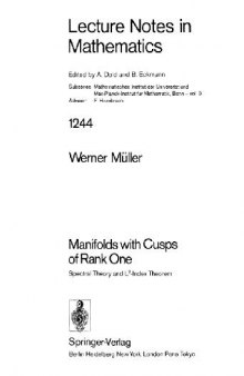 Manifolds with Cusps of Rank One: Spectral Theory and L2-lndex Theorem