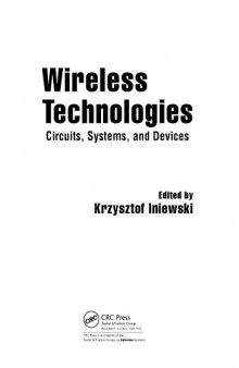 Wireless Technologies - Circuits, Systems, and Devices