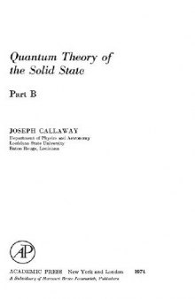 Quantum theory of the solid state / Part B