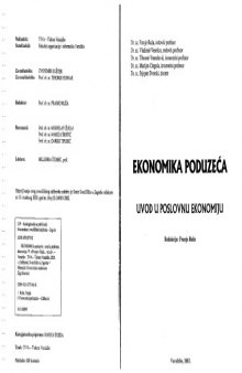 Ekonomika poduzeća - uvod u poslovnu ekonomiju