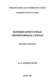 Ekonomski aspekti stecaja i restrukturiranja u stecaju