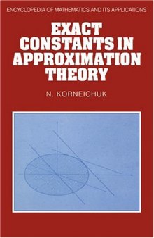 Exact constants in approximation theory