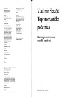 Book 1 Toponomastička početnica - Osnovni pojmovi i metoda terenskih istraživanja