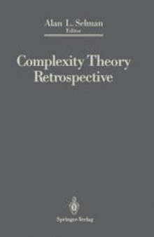 Complexity Theory Retrospective: In Honor of Juris Hartmanis on the Occasion of His Sixtieth Birthday, July 5, 1988