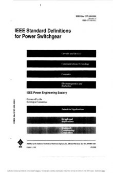 IEEE Standard Definitions Power switchGear