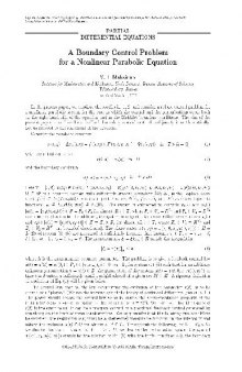 A Boundary Control Problem for a Nonlinear Parabolic Equation