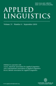Applied Linguistics, Volume 31, Number 4, 2010   