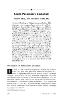 Acute Pulmonary Embolism - Current Problems in Cardiology-Vol.35, July 2010 No. 7, p307