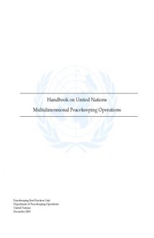 Handbook on United Nations Multidimensional Peacekeeping Operations