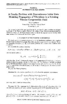 A cauchy problem with discontinuous initial data modeling propagation of vibrations in a rotating viscous compressible fluid