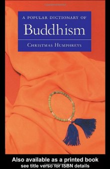 A Popular Dictionary of Buddhism (Popular dictionaries of religion)
