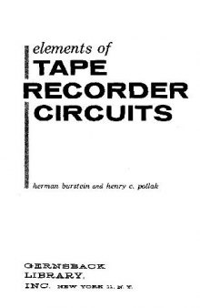 Elements of Tape Recorder Circuits