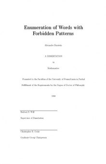 Enumeration of Words with Forbidden Patterns