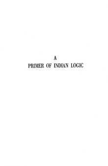 A Primer of Indian Logic