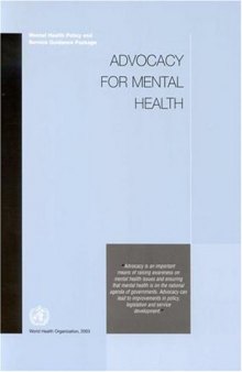 Advocacy for Mental Health (Mental Health Policy and Service Guidance Package)