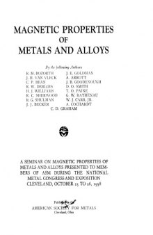 Magnetic properties of metals and alloys