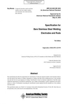 Specification for bare stainless steel welding electrodes and rods