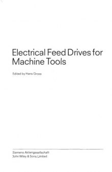 Electrical Feed-drives for Machine Tools