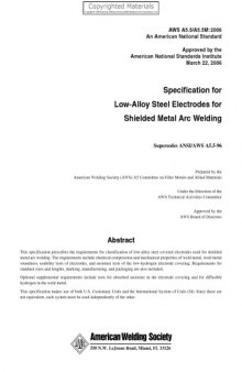Specification for low-alloy steel electrodes for shielded metal arc welding