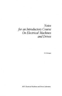 Notes foranIntroductory Course On Electrical Machines and Drives