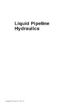 Liquid Pipeline Hydraulics